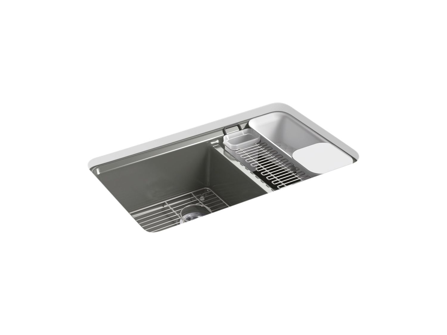 KOHLER - Riverby® Offset Undermount Sink Thunder Grey 8669-5UA3-58