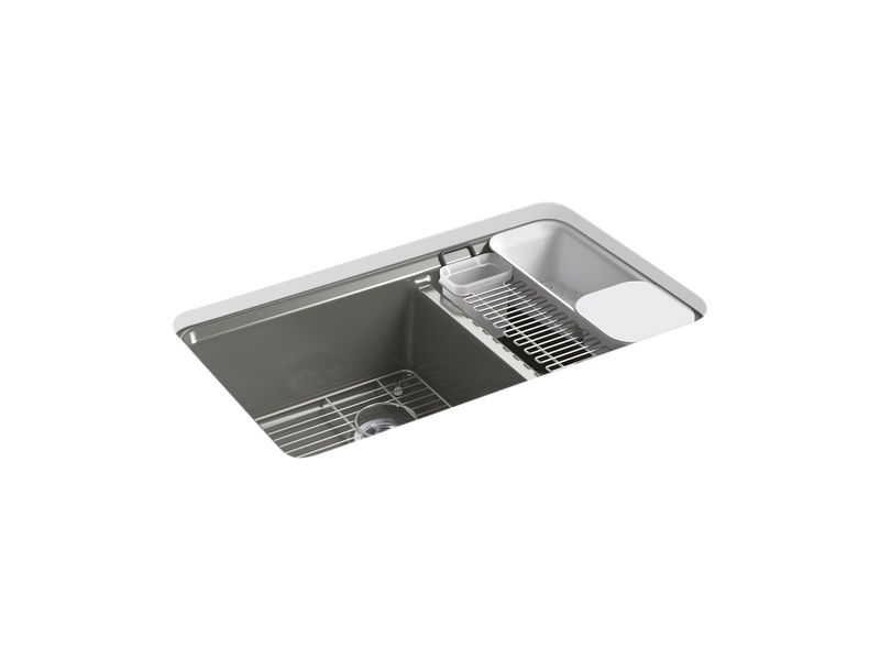 KOHLER - Riverby® Offset Undermount Sink Thunder Grey 8669-5UA3-58