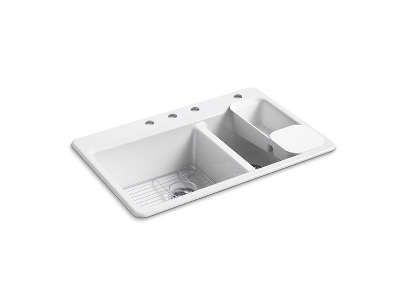 KOHLER - Riverby® Offset Top Mount Sink White 8669-4A2-0