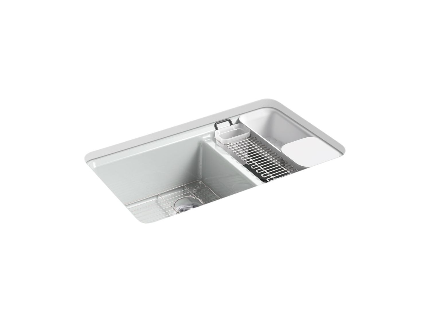 KOHLER - Riverby® Offset Undermount Sink Ice Grey 8669-5UA3-95