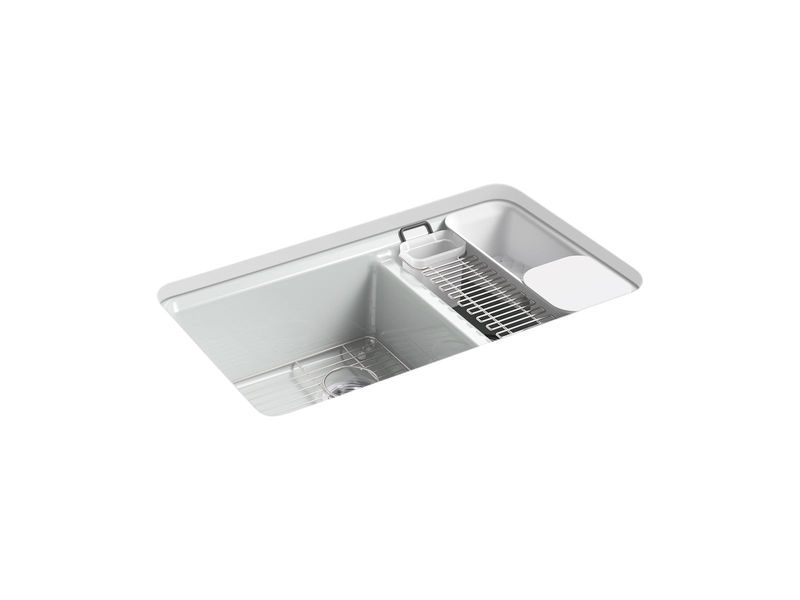 KOHLER - Riverby® Offset Undermount Sink Ice Grey 8669-5UA3-95