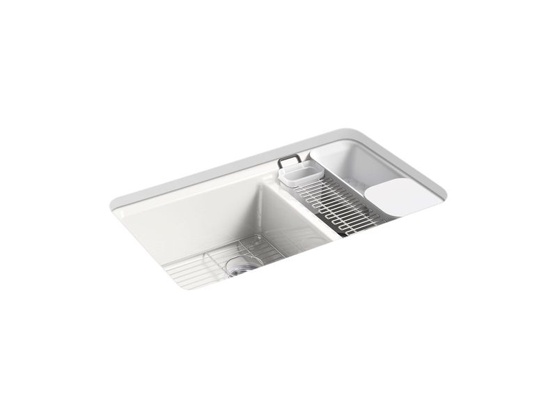 KOHLER - Riverby® Offset Undermount Sink Sea Salt 8669-5UA3-FF