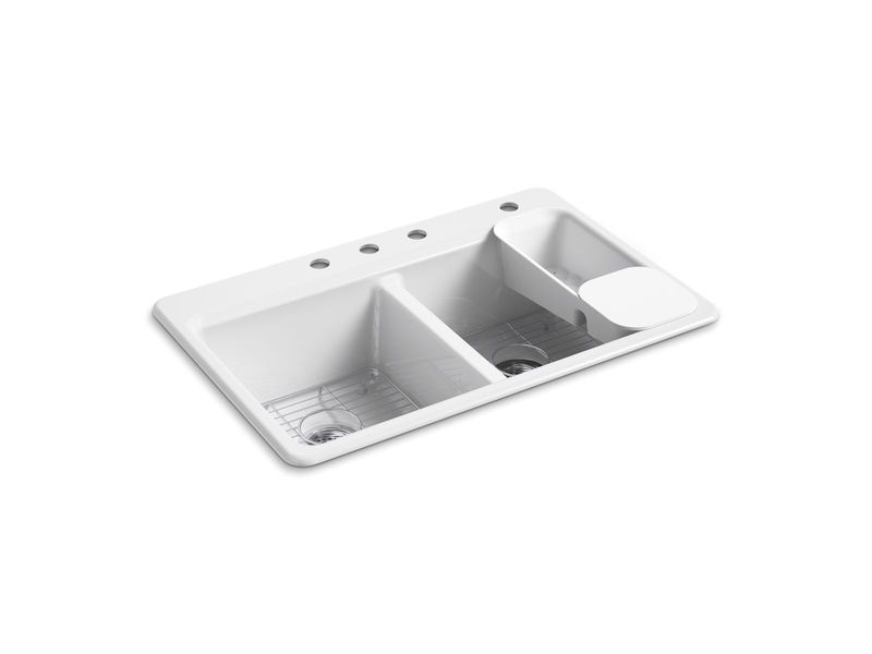 KOHLER - Riverby® Double Equal Top Mount Sink White 8679-4A2-0