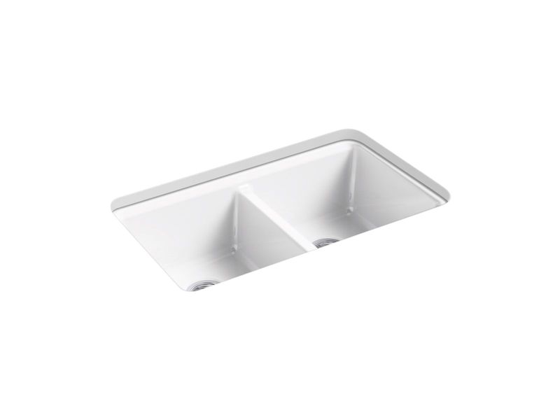 KOHLER - Riverby® Double Equal Undermount Sink White 8679-5UA3-0