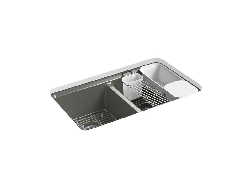 KOHLER - Riverby® Double Equal Undermount Sink Thunder Grey 8679-5UA3-58