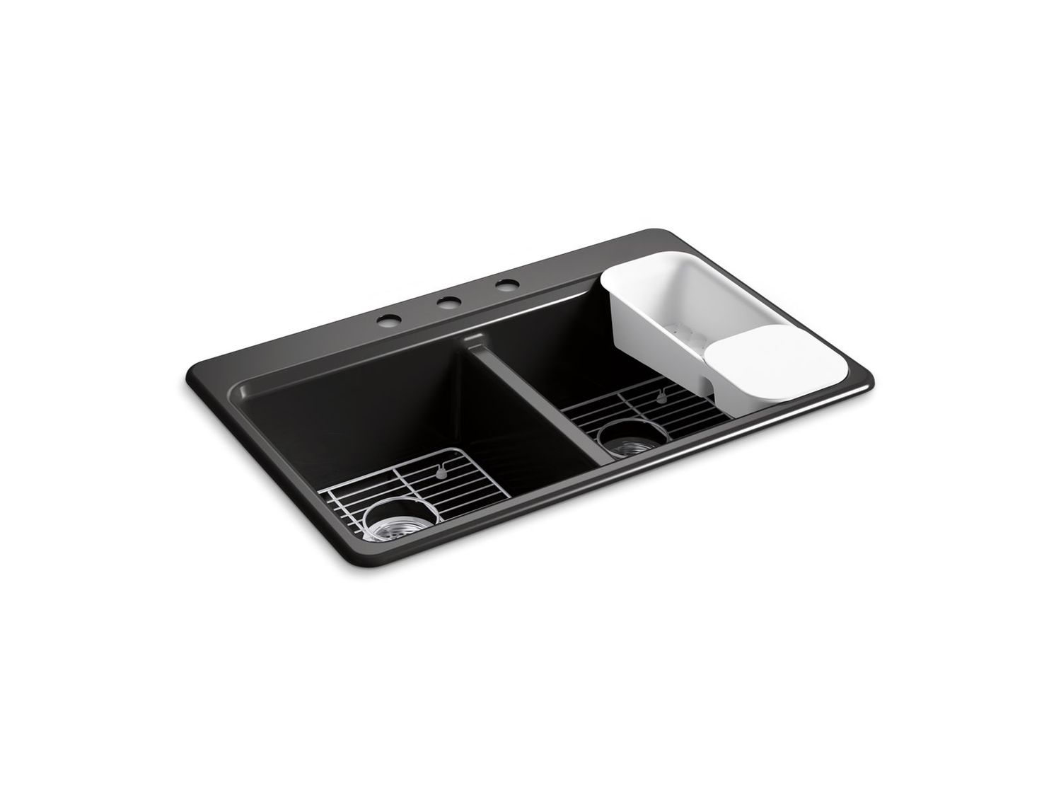 KOHLER - Riverby® Double Equal Top Mount Sink Black Black 8679-3A2-7
