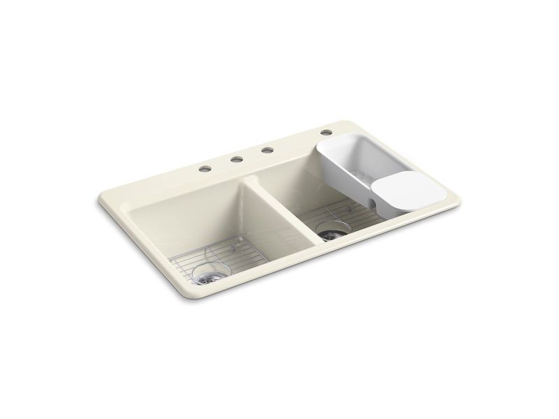 KOHLER - Riverby® Double Equal Top Mount Sink Biscuit 8679-4A2-96