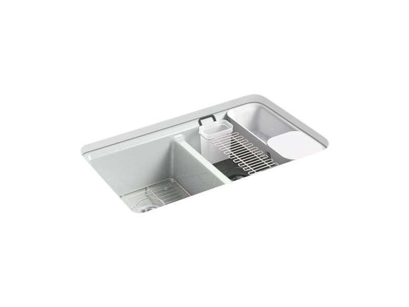KOHLER - Riverby® Double Equal Undermount Sink Ice Grey 8679-5UA3-95