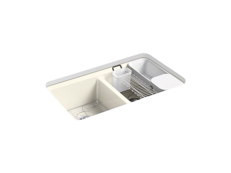 KOHLER - Riverby® Double Equal Undermount Sink Biscuit 8679-5UA3-96