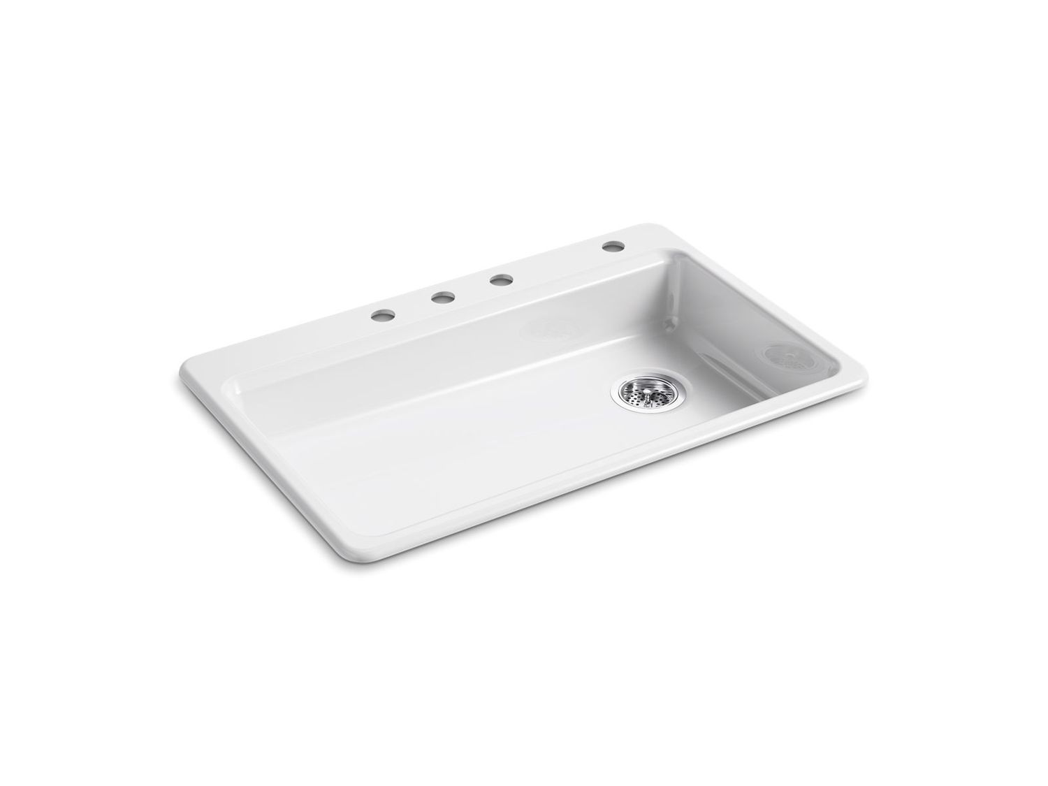 KOHLER - Riverby® 33  Single Basin Sink White 8689-4-0
