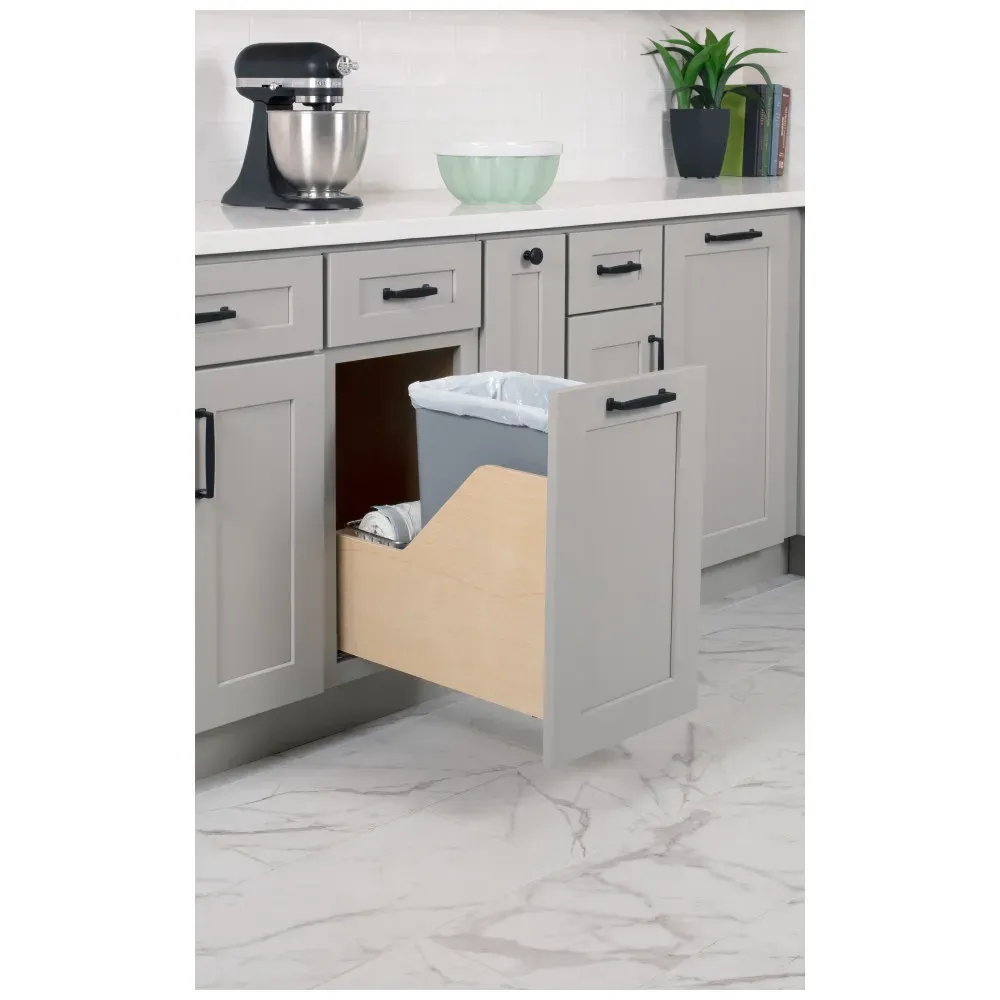 HARDWARE RESOURCES - Single 35qt CDM Trash, Grey CDM-WBMS35G