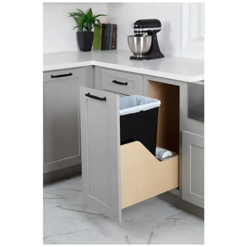 HARDWARE RESOURCES - Single 50qt CDM Trash, Black CDM-WBMS50B