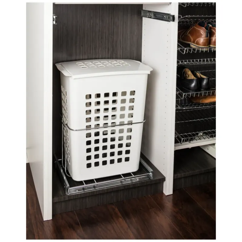 HARDWARE RESOURCES - PlasticPullout Hamper with Lid HP-BM1424WPC