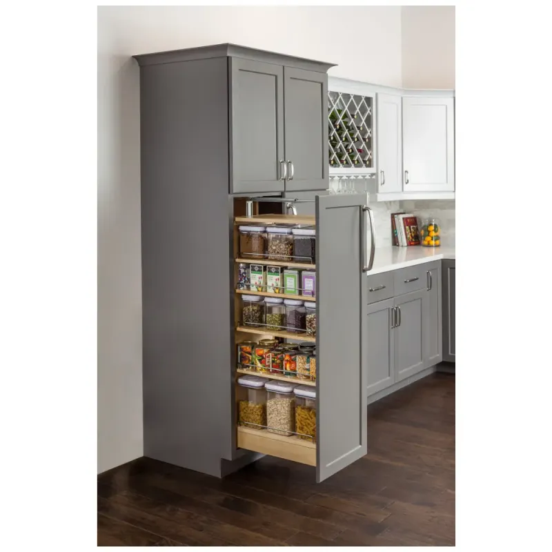 HARDWARE RESOURCES - Wood Pantry Cabinet Pullout 5-1/2" x 22-1/4" x 53" PPO2-554