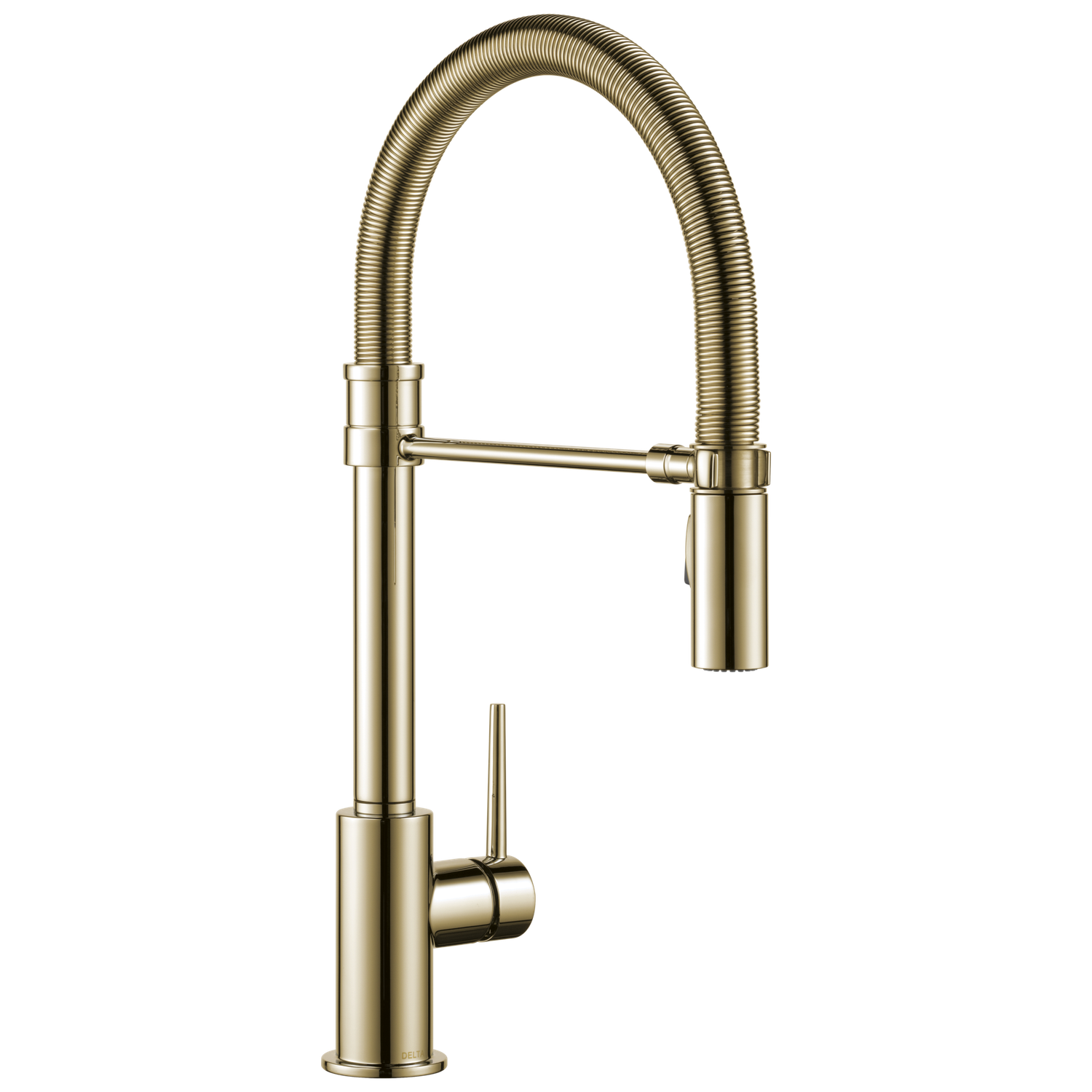 DELTA - Trinsic®: Single-Handle Pull-Down Spring Kitchen Faucet Polished Nickel 9659-PN-DST