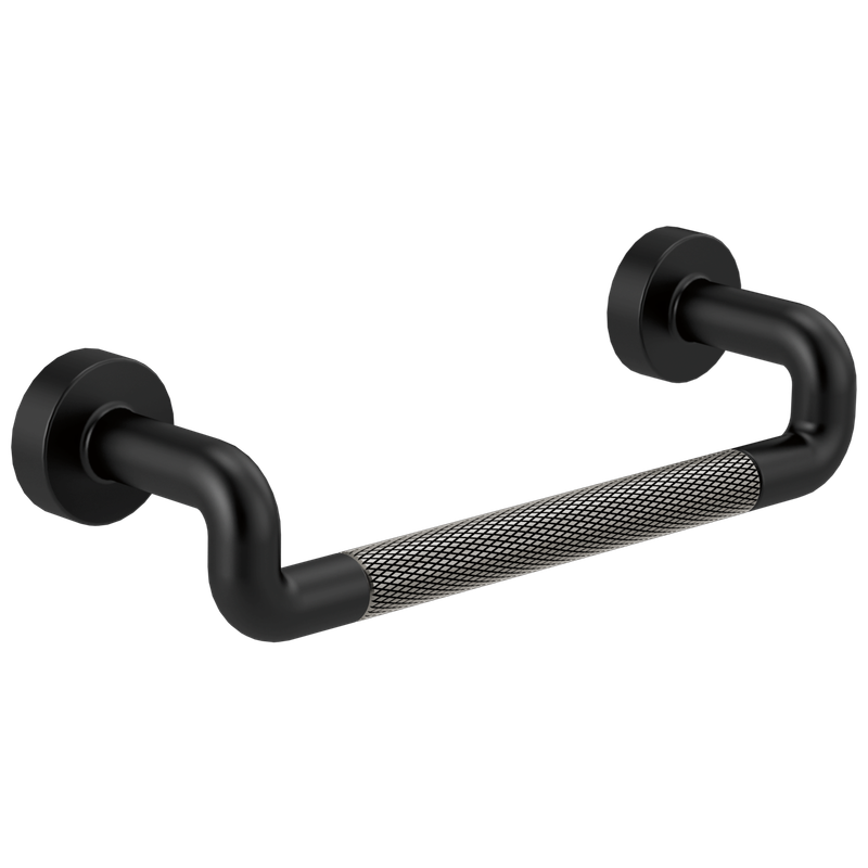BRIZO - Litze®: Drawer Pull With Knurling MATTE BLACK/LUXE STEEL 699137-BLSL
