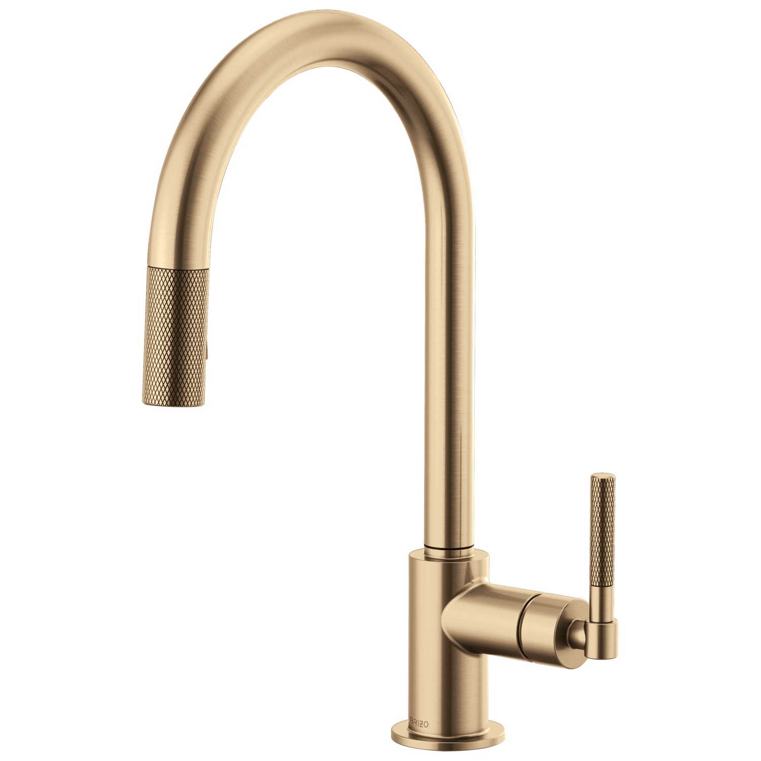 BRIZO - Litze®: Pull-Down Faucet with Arc Spout and Knurled Handle Luxe Gold 63043LF-GL