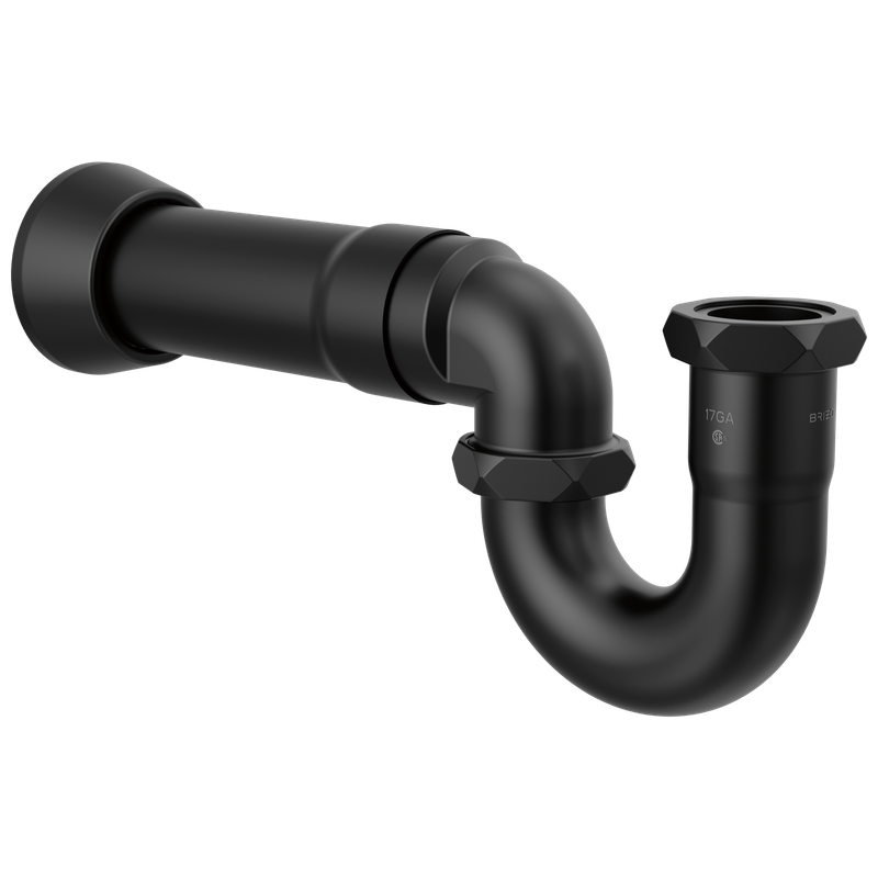 BRIZO - Other: 17-Gauge P-Trap with Flange Matte Black BT031121-BL