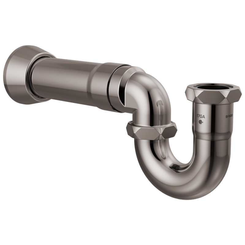 BRIZO - Other: 17-Gauge P-Trap with Flange Brilliance Black Onyx BT031121-BNX