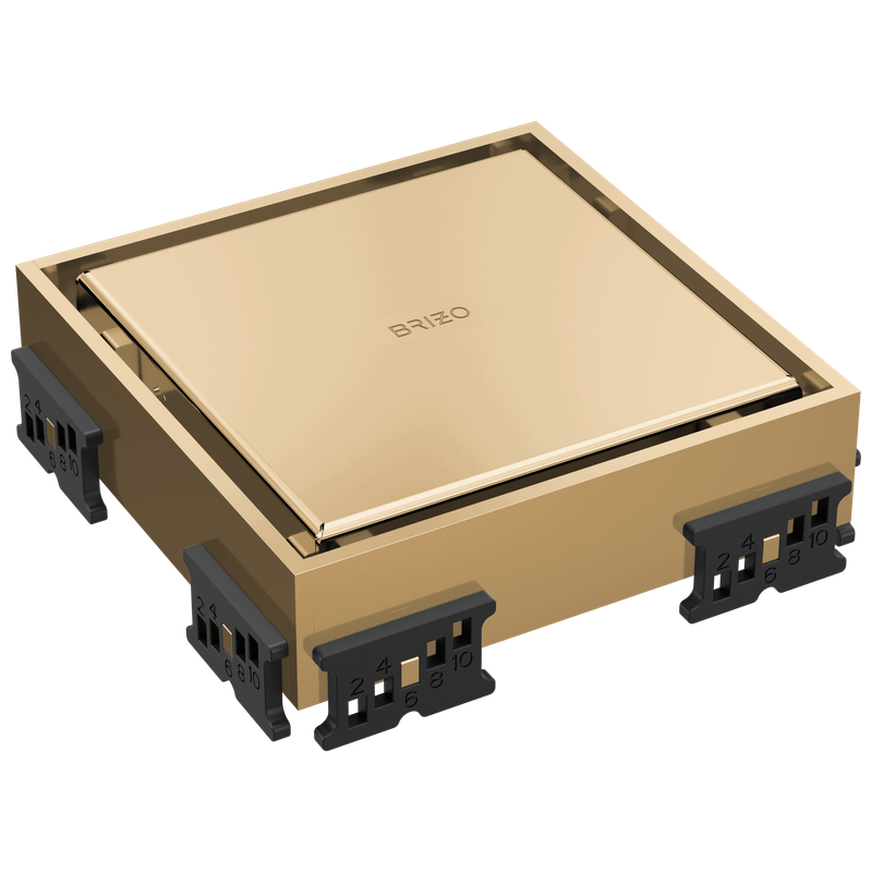 BRIZO - Other: 4" Reversible Square Point Shower Drain Polished Gold BT062418-PG