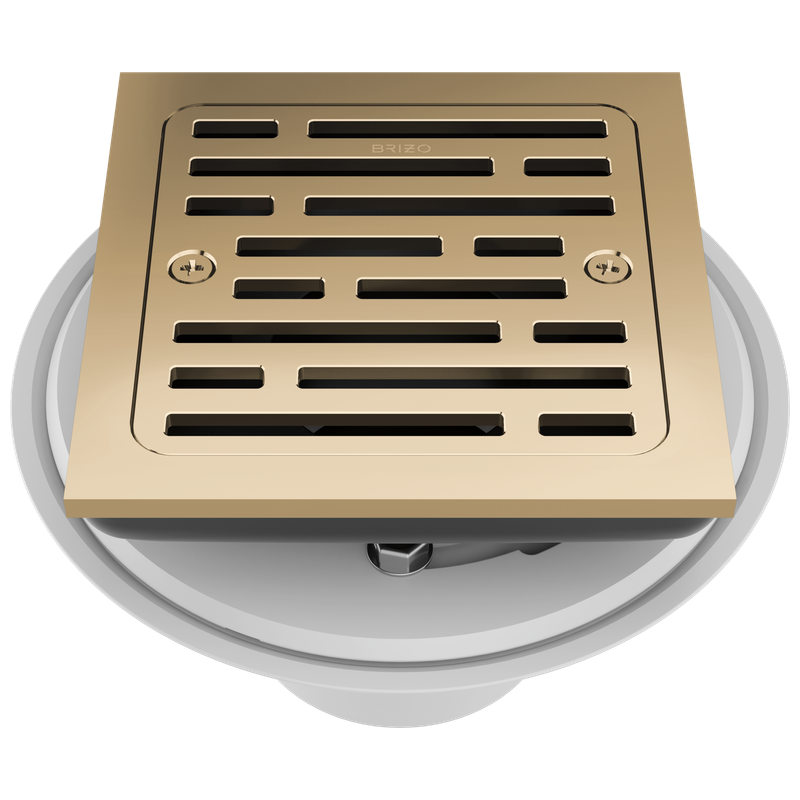 BRIZO - Other: 4" Tile-In Square Shower Drain Polished Gold BT062415-PG