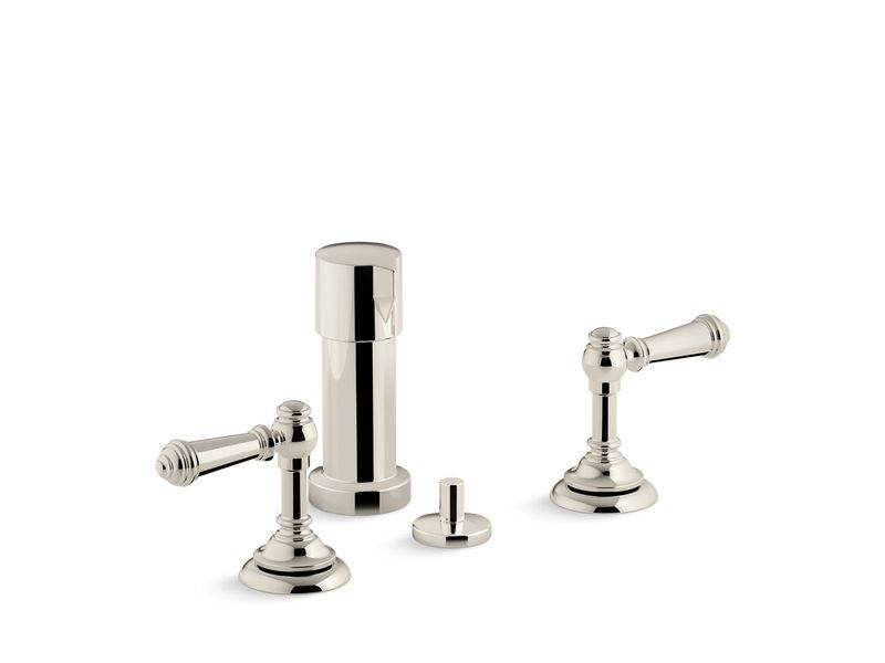 KOHLER - Artifacts® Widespread Bidet, Lvr Hdl Polished Nickel 72765-4-SN
