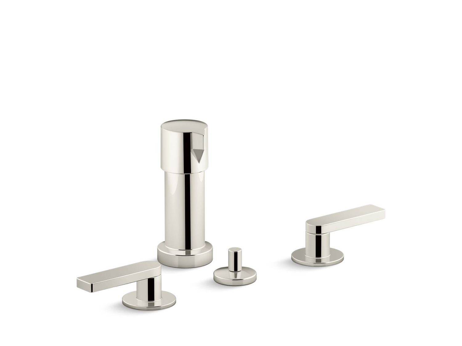 KOHLER - Composed™ Widespread Bidet Faucet, Lvr Polished Nickel 73077-4-SN