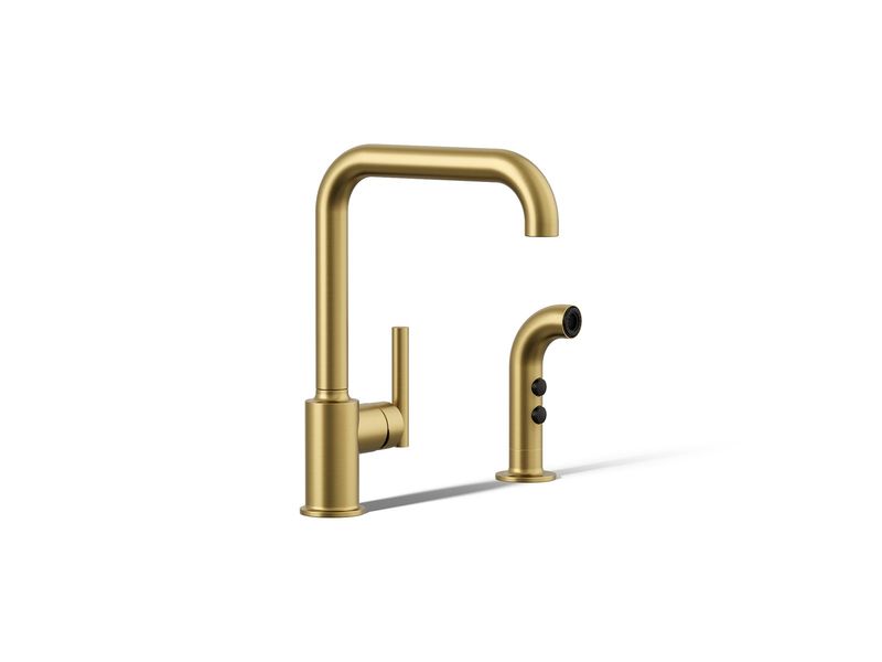 KOHLER - Purist® Primary Swing Spout, W/Spray VIBRANT BRUSHED MODERNE BRASS 7508-2MB