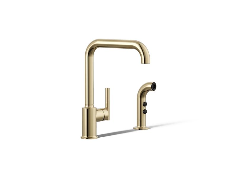 KOHLER - Purist® Primary Swing Spout, W/Spray French Gold 7508-AF