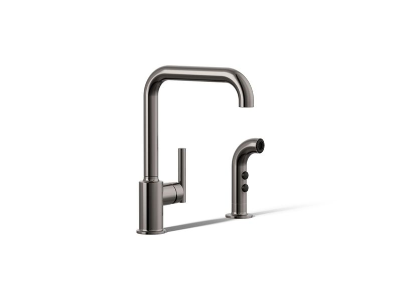 KOHLER - Purist® Primary Swing Spout, W/Spray VIBRANT TITANIUM 7508-TT