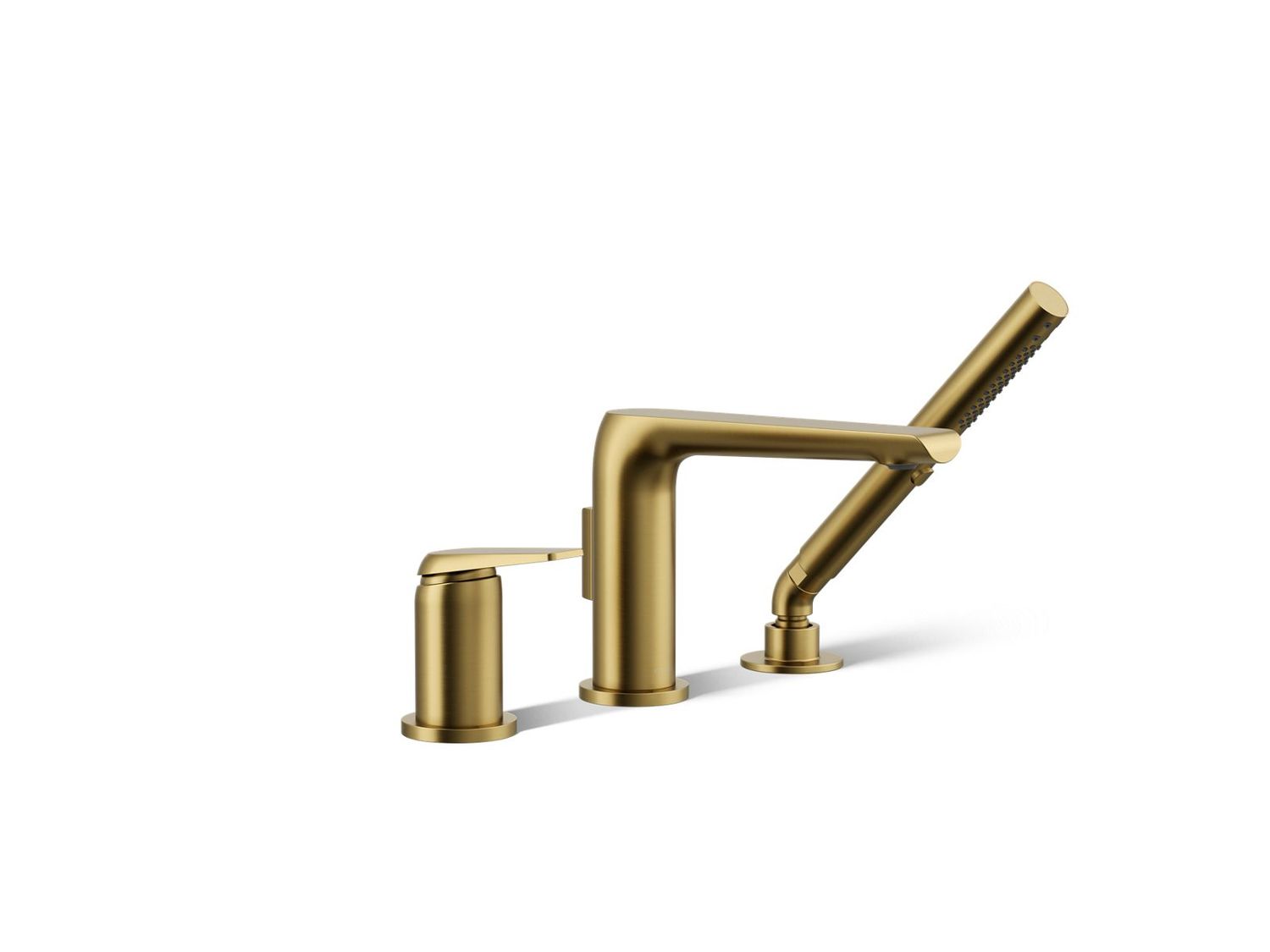 KOHLER - Avid® 3 Hole Bath Filler W/ Handshower VIBRANT BRUSHED MODERNE BRASS 97360-4-2MB