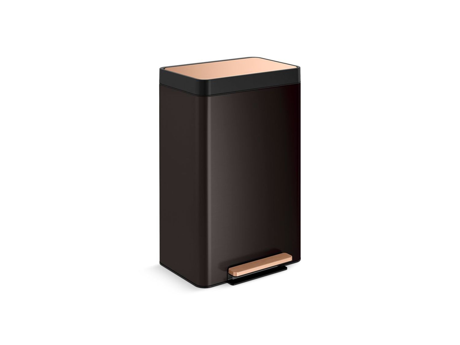 KOHLER - 13 Gallon Trash Can BLACK STAINLESS &amp; COPPER 20940-BKS