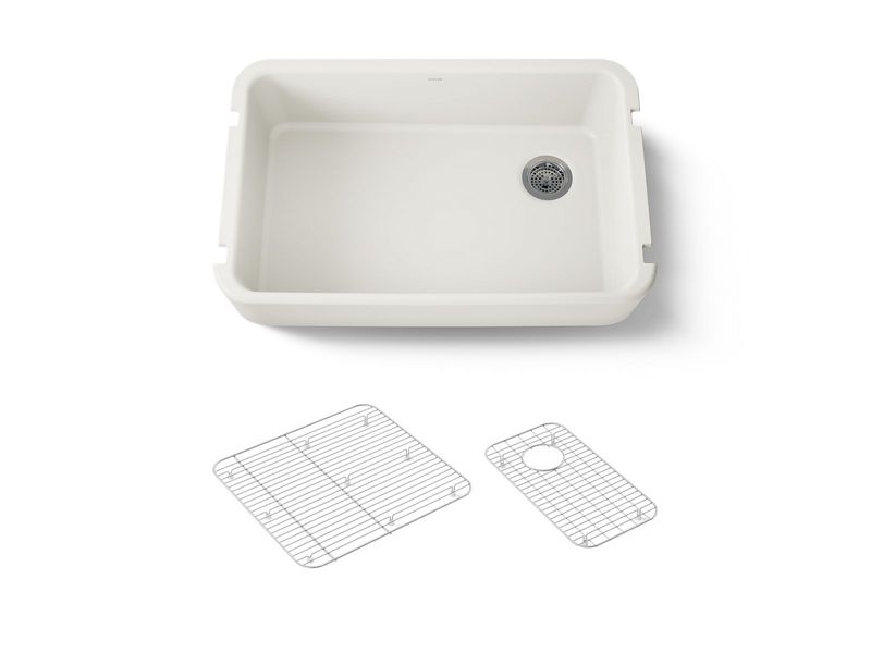 KOHLER - Ironridge® 36  Sgl Basin Tall Apron Frt Biscuit 24268-96