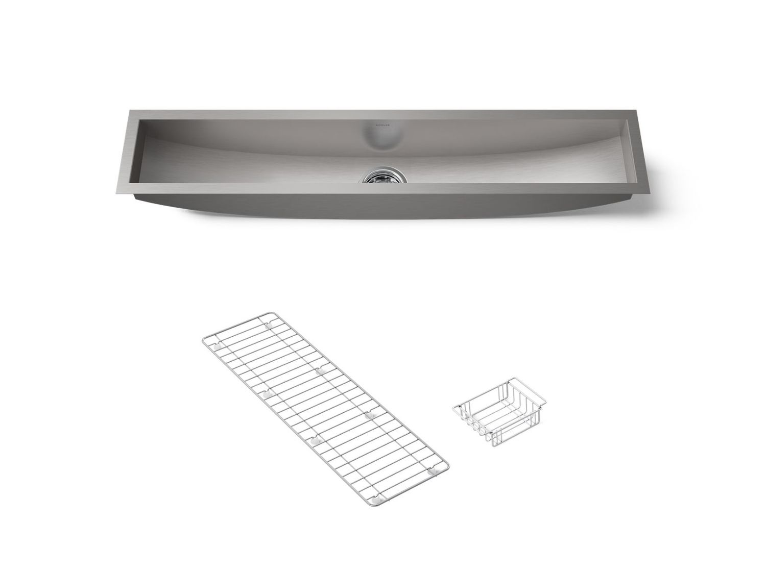 KOHLER - Undertone® 43  Trough Sink W/Rack/Basket Not  Applicable 3156-NA
