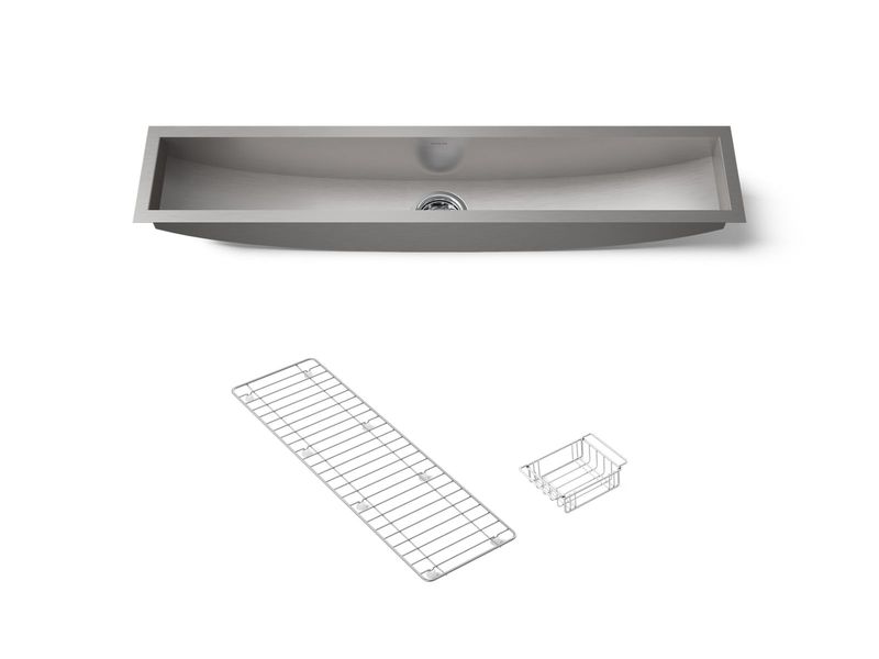 KOHLER - Undertone® 43  Trough Sink W/Rack/Basket NA 3156-NA