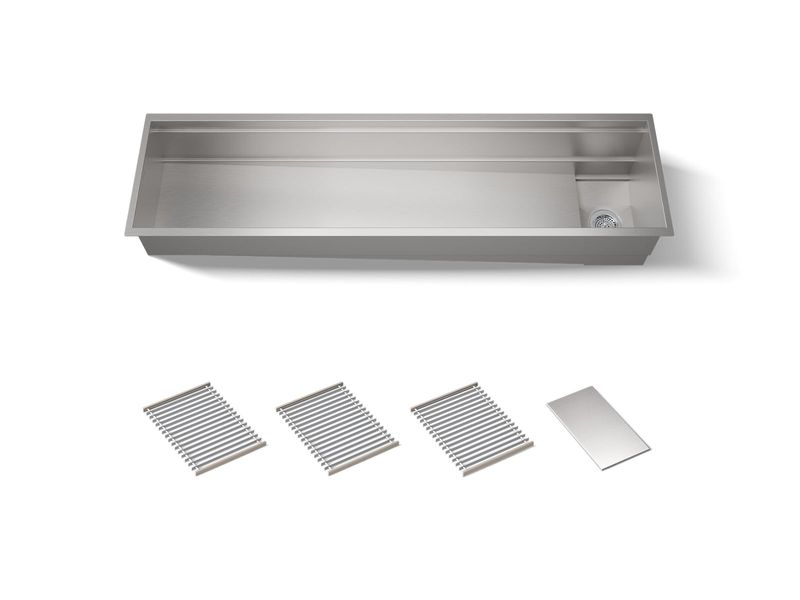 KOHLER - 72  Sink W/ 3 Basin Racks + Drain Cover NA 37905-NA