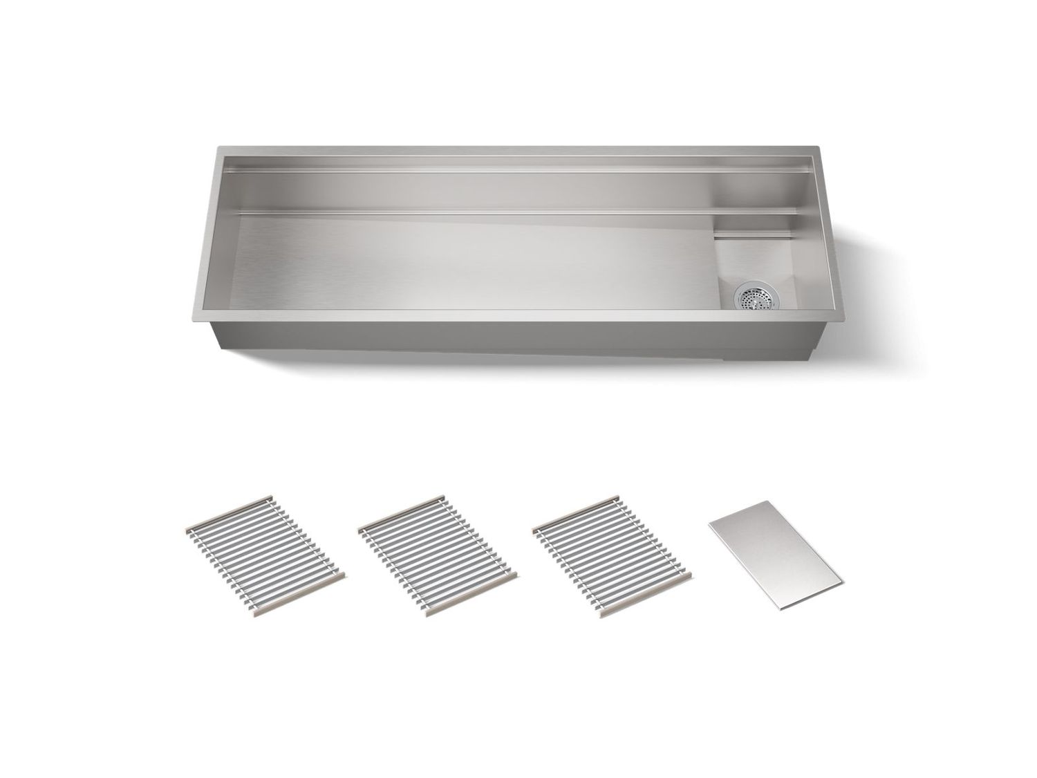 KOHLER - 60  Sink W/ 3 Basin Racks + Drain Cover NA 37906-NA