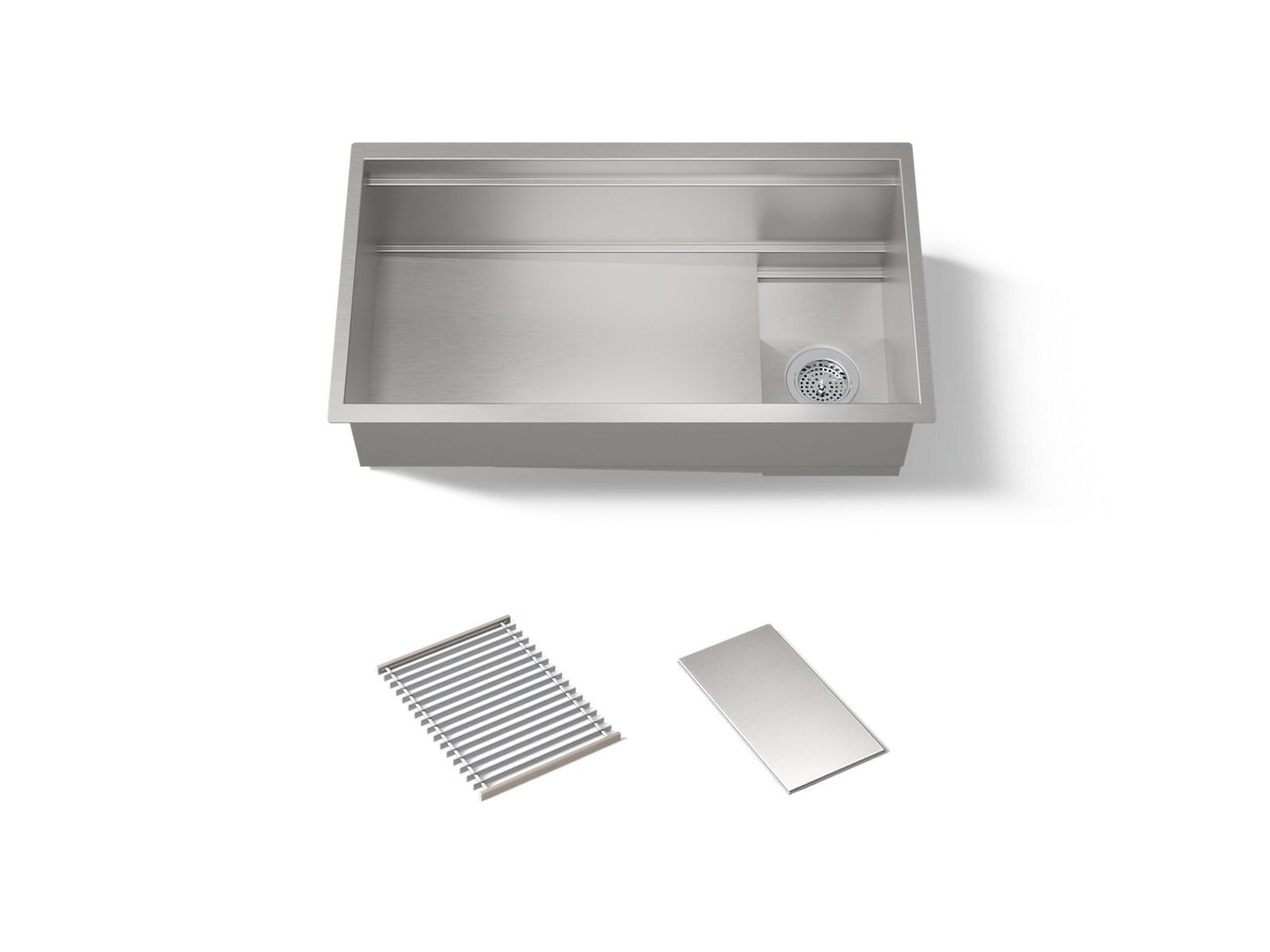KOHLER - 36  Sink W/ Basin Rack + Drain Cover NA 37908-NA