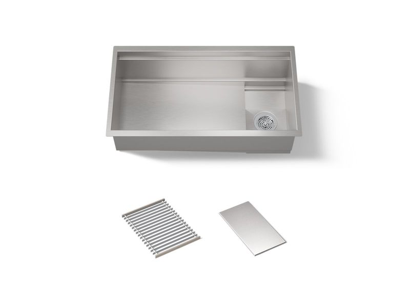 KOHLER - 36  Sink W/ Basin Rack + Drain Cover NA 37908-NA
