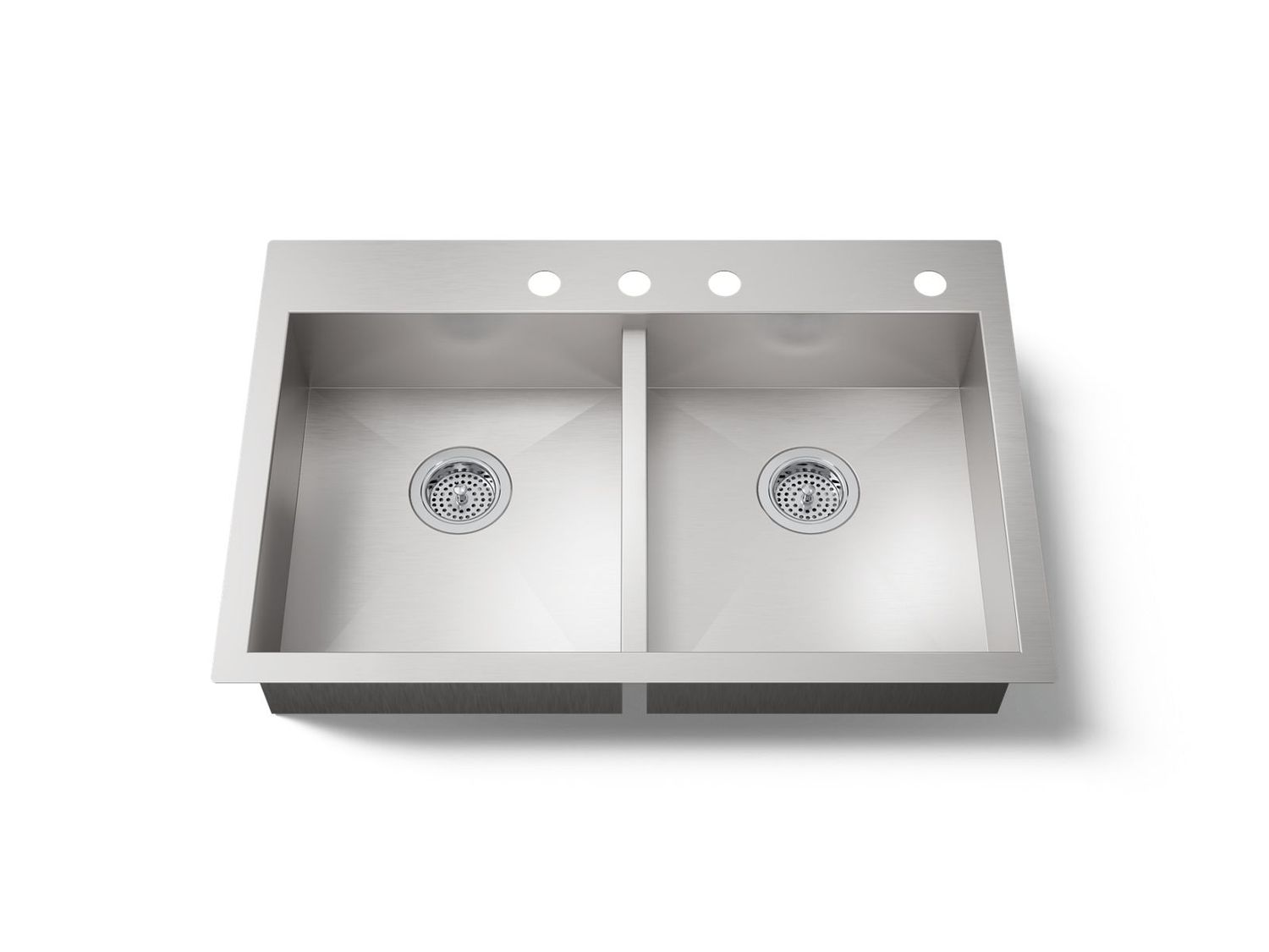KOHLER - Vault™ Double Equal Sink, 4 Hole NA 3996-4-NA