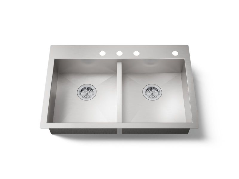 KOHLER - Vault™ Double Equal Sink, 4 Hole NA 3996-4-NA