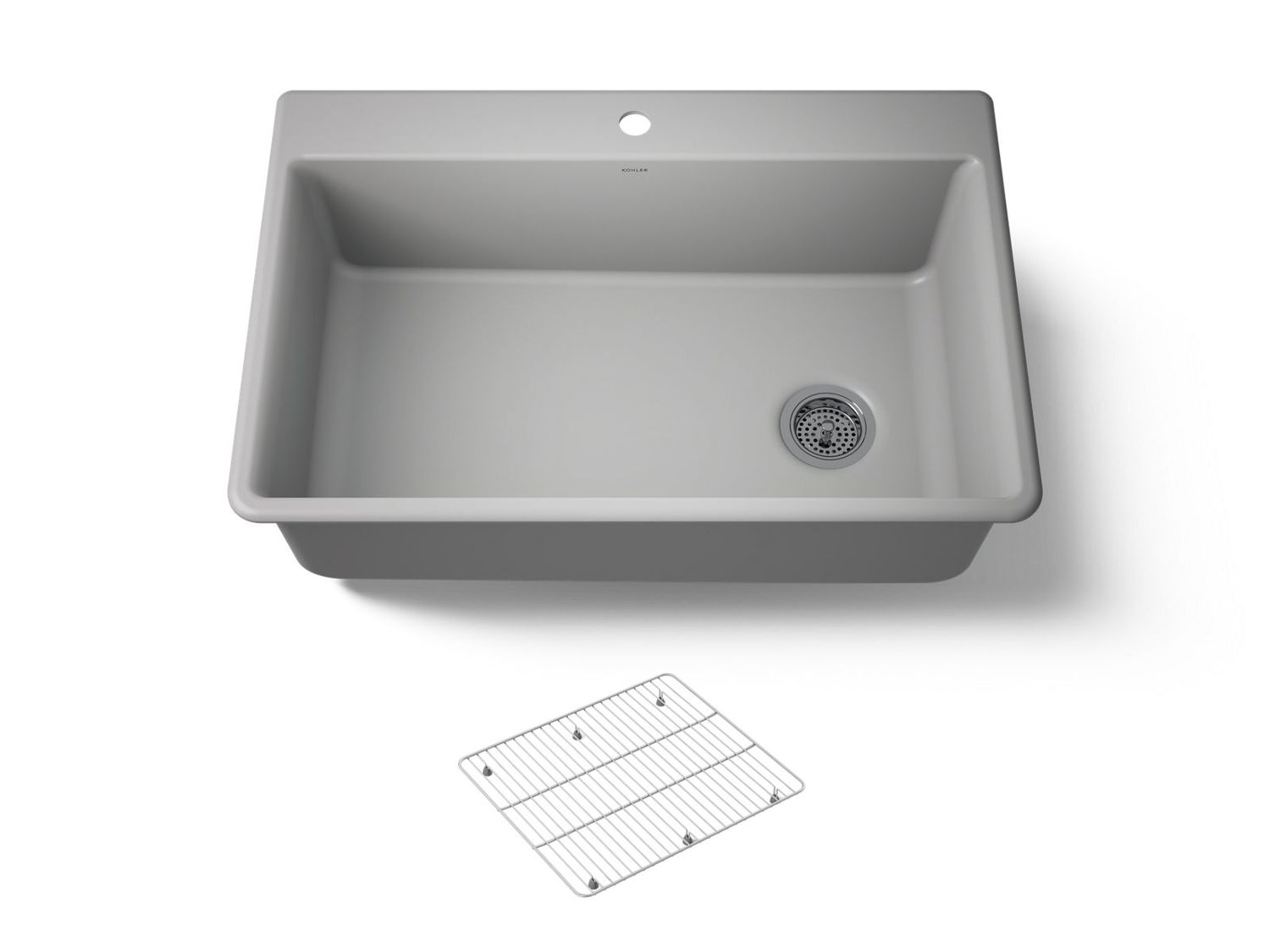 KOHLER - Kennon™ Single Basin Dual-Mount Sink MATTE GREY 8437-1-CM4