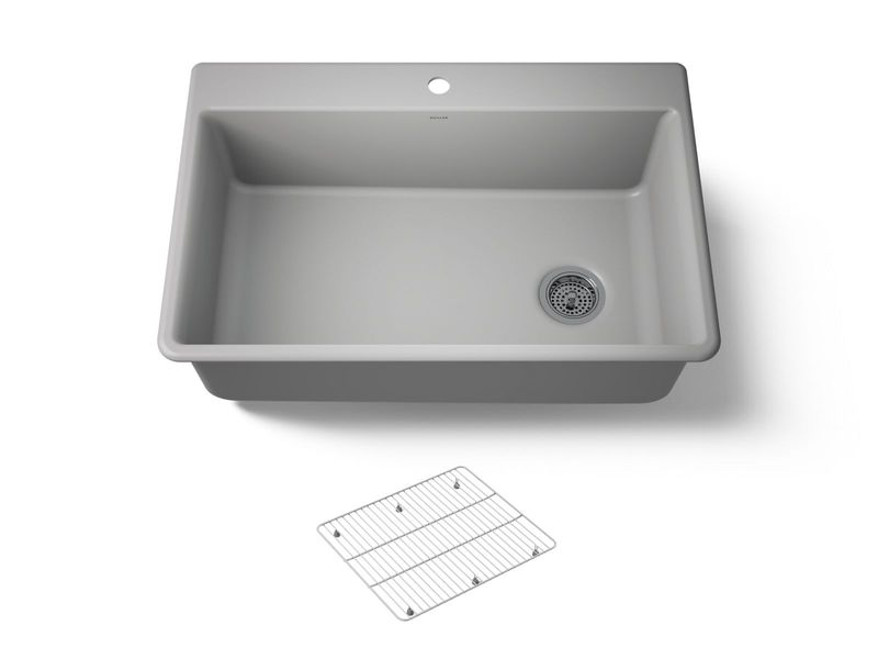 KOHLER - Kennon™ Single Basin Dual-Mount Sink MATTE GREY 8437-1-CM4