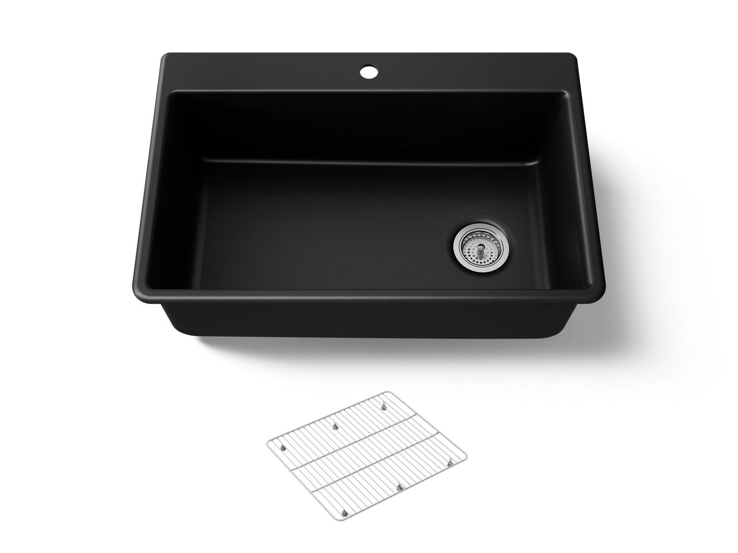 KOHLER - Kennon™ Single Basin Dual-Mount Sink MATTE BLACK 8437-1-CM1