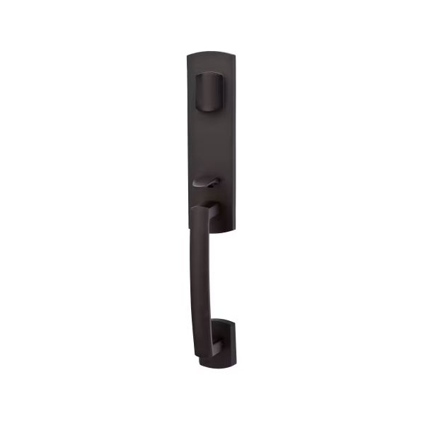 EMTEK - Logan Tubular Entry Set + Flat Black Bronze (FB) + Round Knob (Bronze) (BZRN) + Single Cylinder 451822BZRNFB