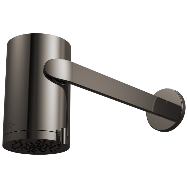 BRIZO - Roccesco™: Multi-Function Sconce Wall Mount Shower Head with Shower Arm and Flange - 1.75 GPM Brilliance Black Onyx 873110-BNX
