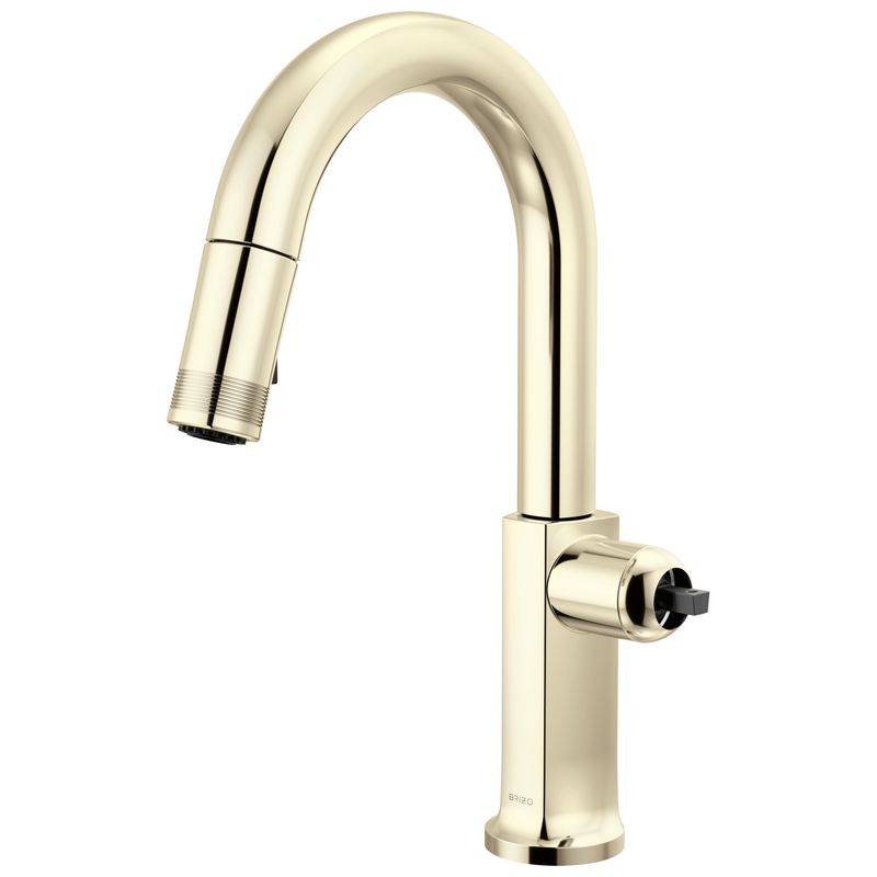 BRIZO - Kintsu® Pull-Down Prep Faucet with Arc Spout - Less Handle Lumicoat® Polished Nickel 63906LF-PNLHP-L