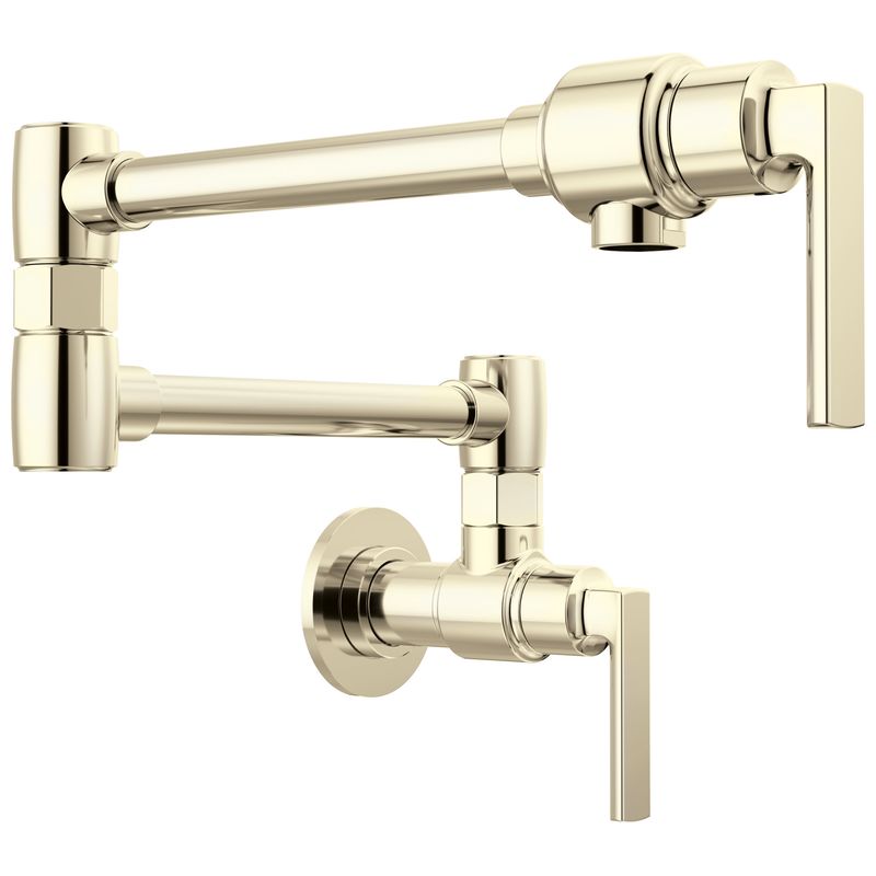 BRIZO - Kintsu® Wall Mount Pot Filler with Lever Handle Lumicoat® Polished Nickel 62806LF-PN-L
