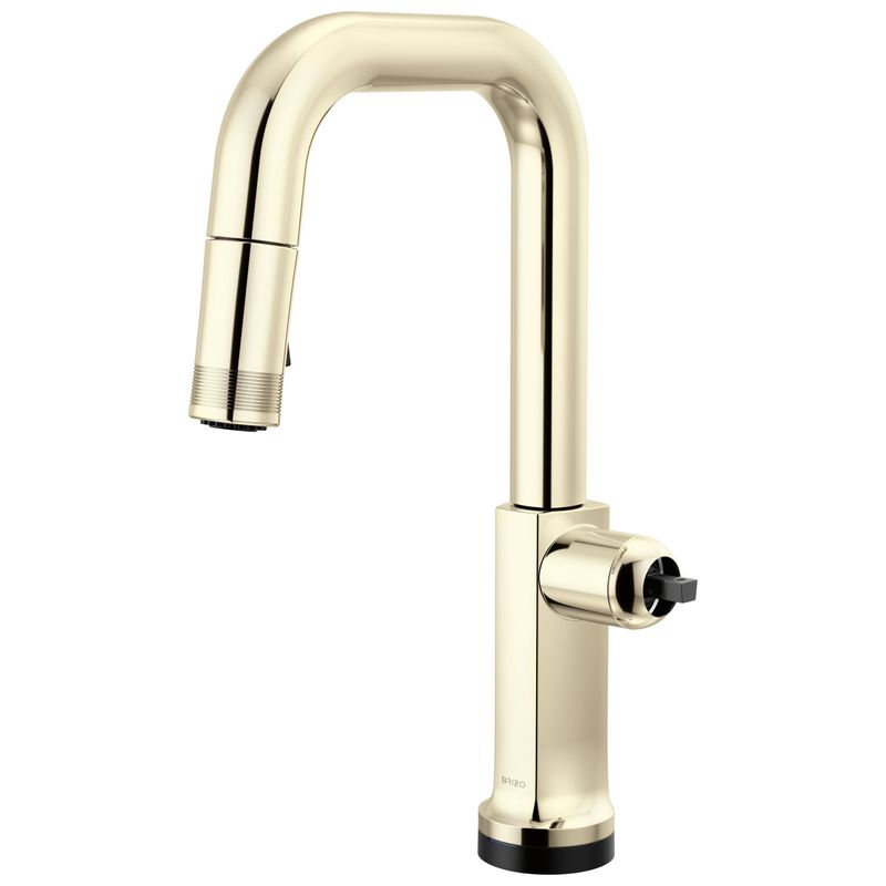 BRIZO - Kintsu® SmartTouch® Pull-Down Prep Faucet with Square Spout - Less Handle Lumicoat® Polished Nickel 64907LF-PNLHP-L