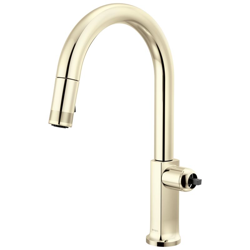 BRIZO - Kintsu® Pull-Down Faucet with Arc Spout - Less Handle Lumicoat® Polished Nickel 63006LF-PNLHP-L